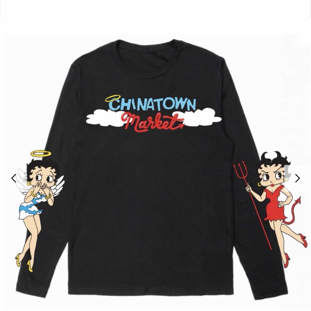 Chinatown Market Black Long Sleeve Tee Betty Boop